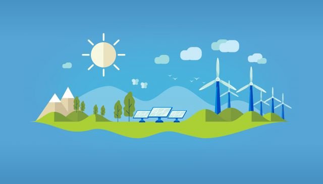 energía solar y eólica imagen